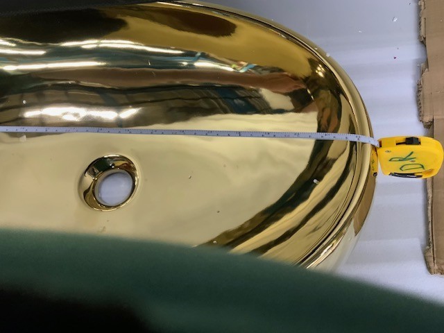 Oval Gold Ceramic Bathroom Basin Vessel Sink Mixer Faucet Tap Popup Drain Combo gallery