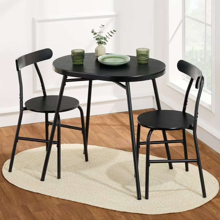 BCP 3-Piece Modern Oval Dining Table Set, Small Kitchen Dinette w/ 2 Chairs gallery