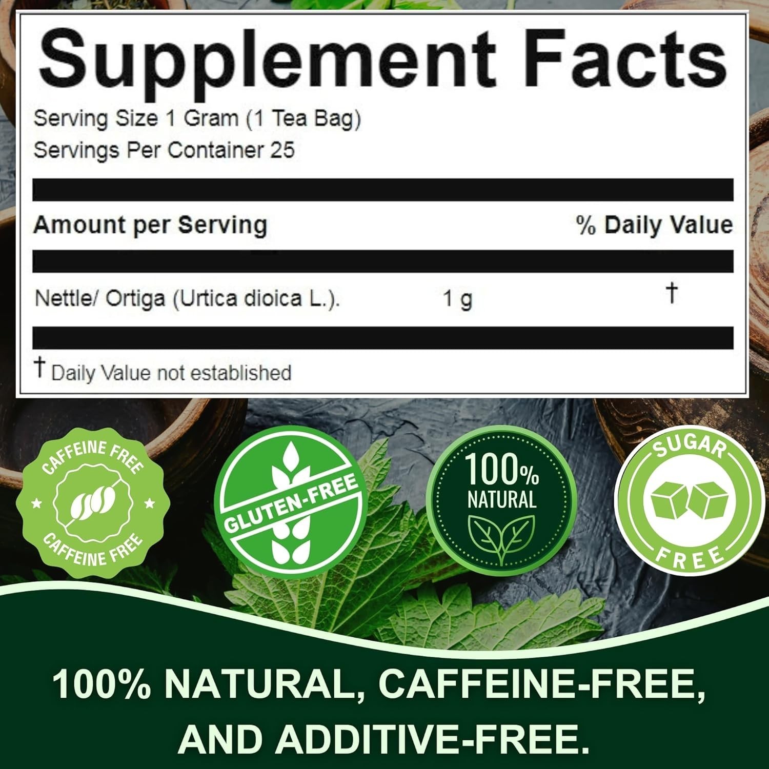 Hanan Peruvian Secrets Ortiga| 100% Natural Nettle | 25 Tea Bags | Naturally gallery