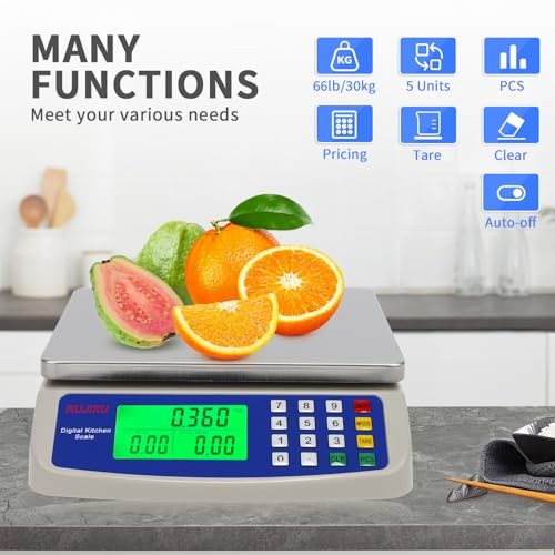 Large Digital Kitchen Scale 30KG Commercial Food Scale 66LB for GREY 30KG gallery