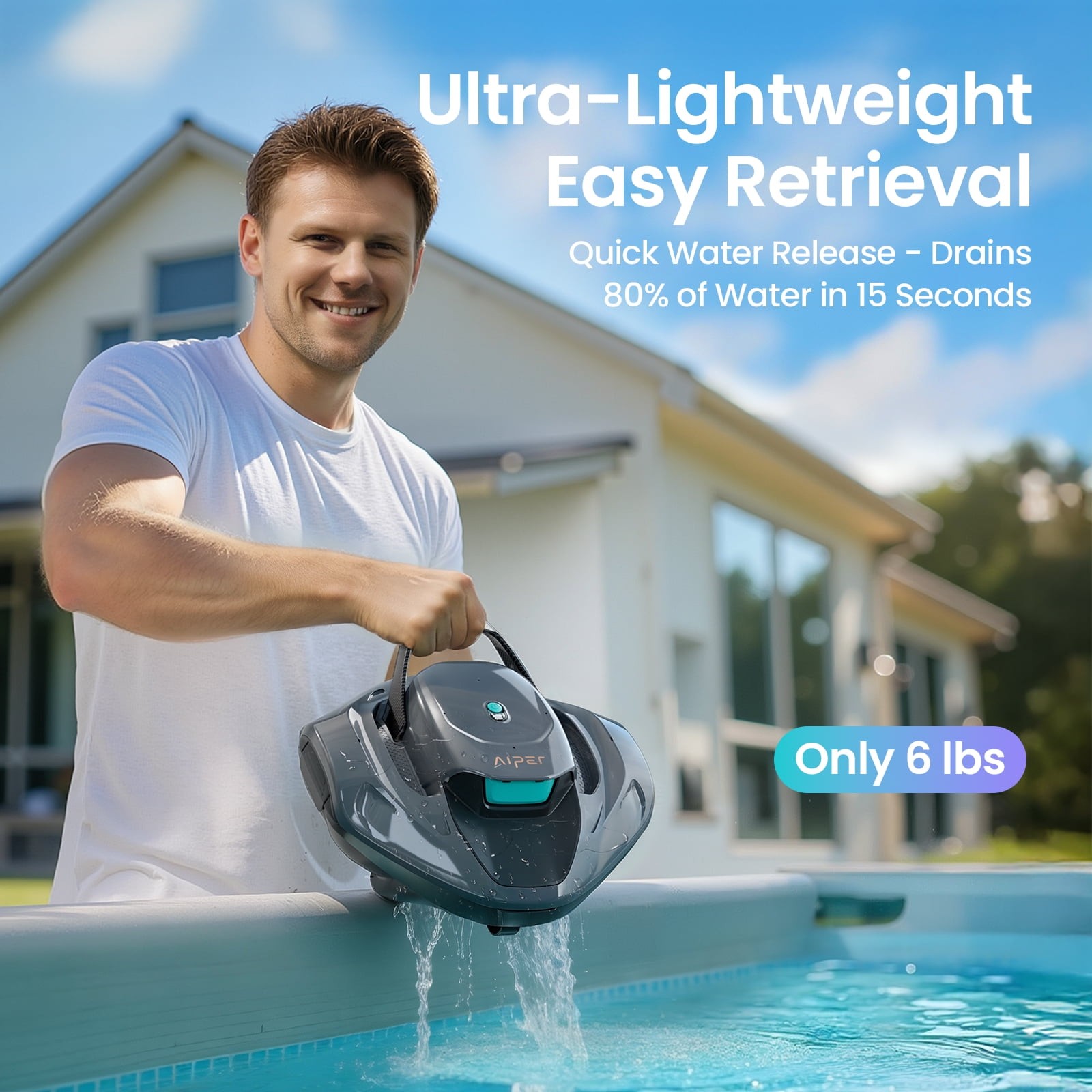 Aiper Scuba 800W Cordless Robotic Pool Cleaner, Lightweight, 1320 GPH Pump, gallery
