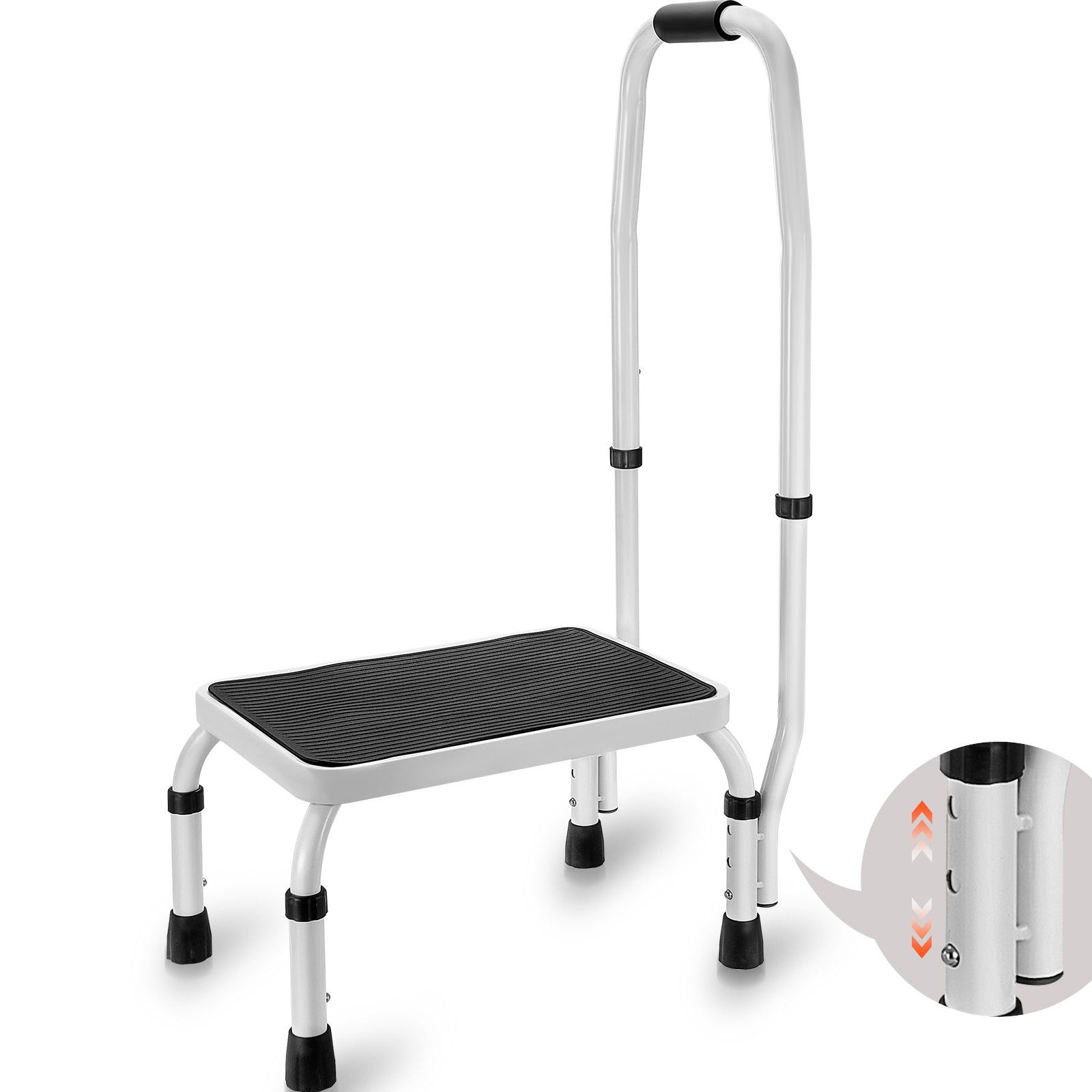 VEVOR Step Stool Ladder 3 Adjustable Height with Handle Max Load 330lbs for RVs gallery