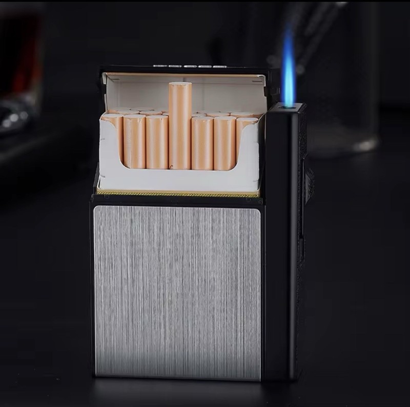 FOCUS Silver 20 Cigarette Case with lighter. A - 11 gallery