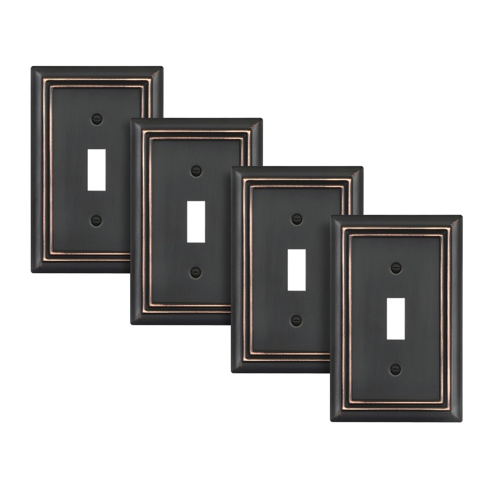 DEWENWILS Toggle Wallplates, Aged Bronze Light Switch Covers, Heavy Duty 4-Pack