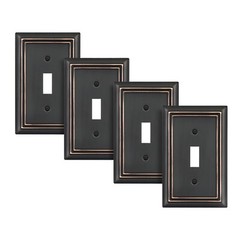 DEWENWILS Toggle Wallplates, Aged Bronze Light Switch Covers, Heavy Duty 4-Pack