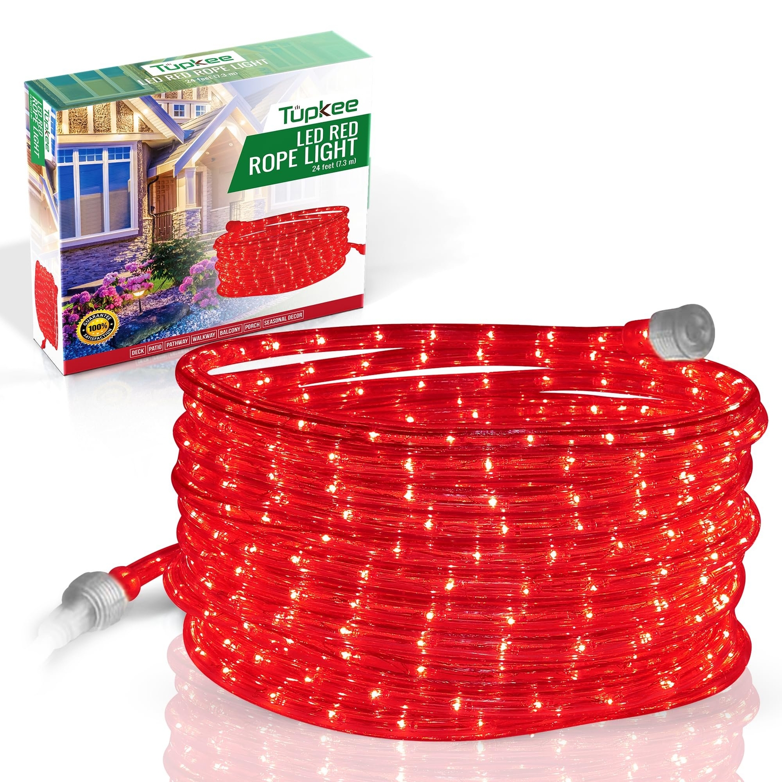Tupkee LED Rope Light Red - 24 Feet, for Indoor Outdoor Decorative Tube Lights gallery
