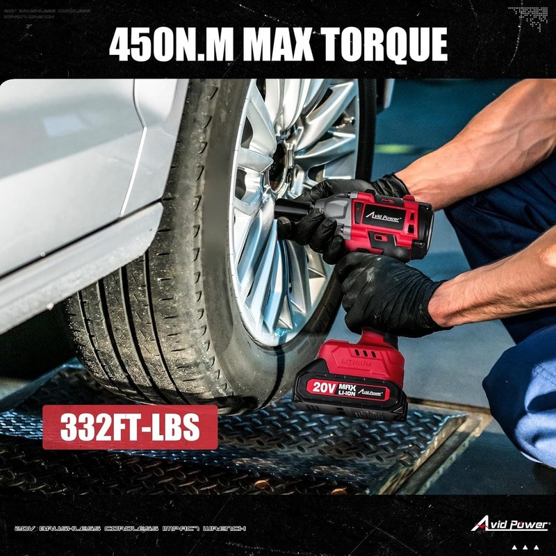 High-Performance 20V Cordless Impact Wrench - 4 Impact Sockets Included gallery