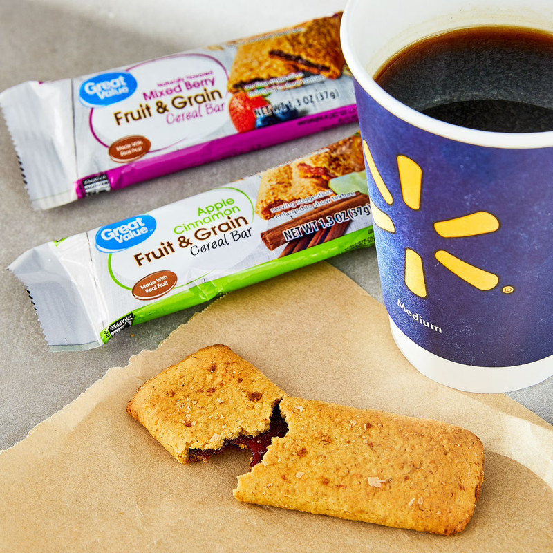 Great Value Fruit & Grain Cereal Bars, Variety Pack, 1.3 oz, 32 Count gallery