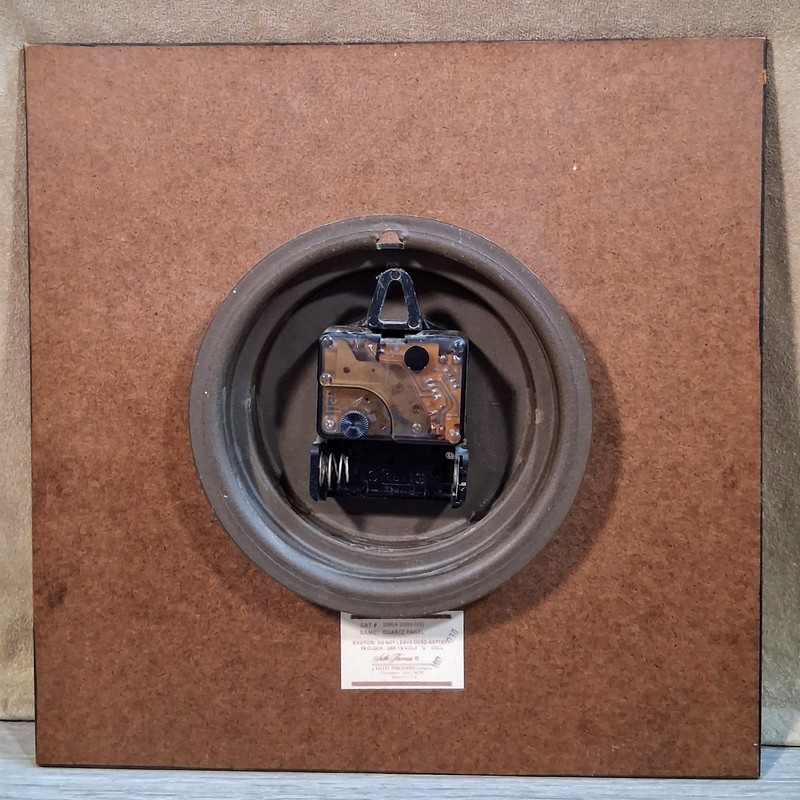 Vtg. Seth Thomas Wall Clock 1981 MCM Modernist Style wood panel CAT#2590A (12") gallery
