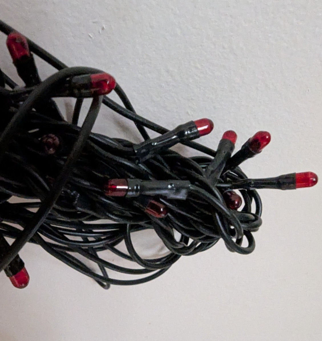 Light Set String Strand - Red Teeny Rice Bulbs - 20 CT Count - Green Cord gallery