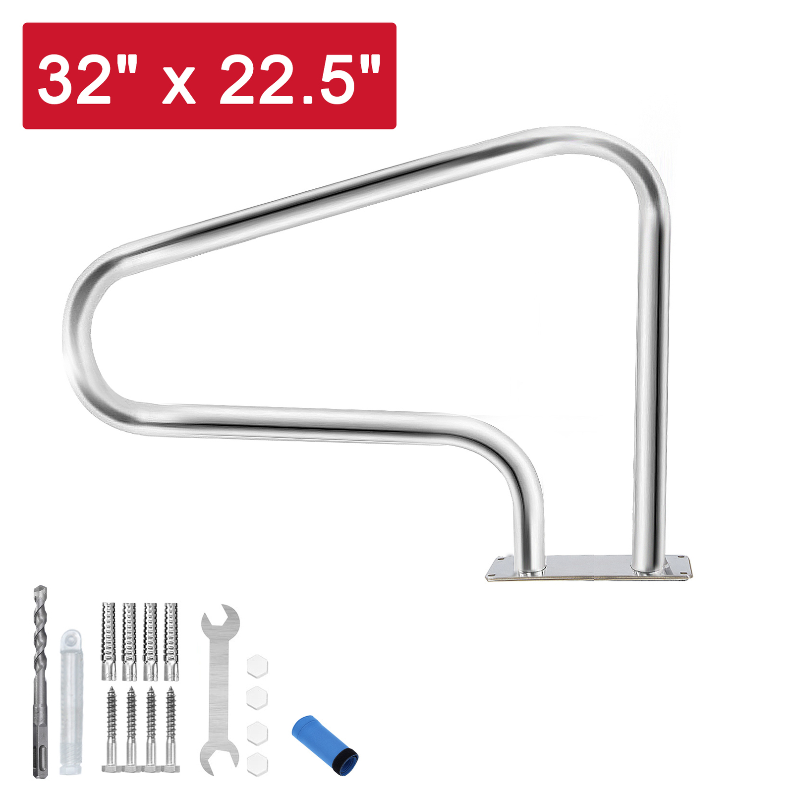 3 Sizes Pool Handrail 304 Stainless Steel Pool Handle 375 LBS for Swimming Pool gallery