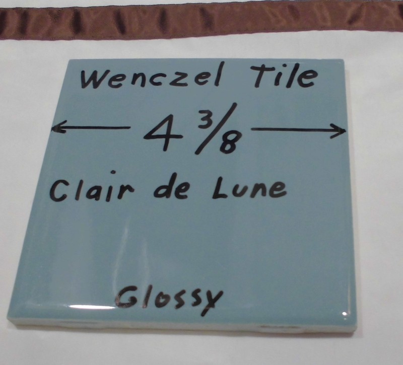 1 pc. *Blue-Gray* Glossy Ceramic Tile by Wenczel 4-5/16" *Clair-De-Lune* gallery