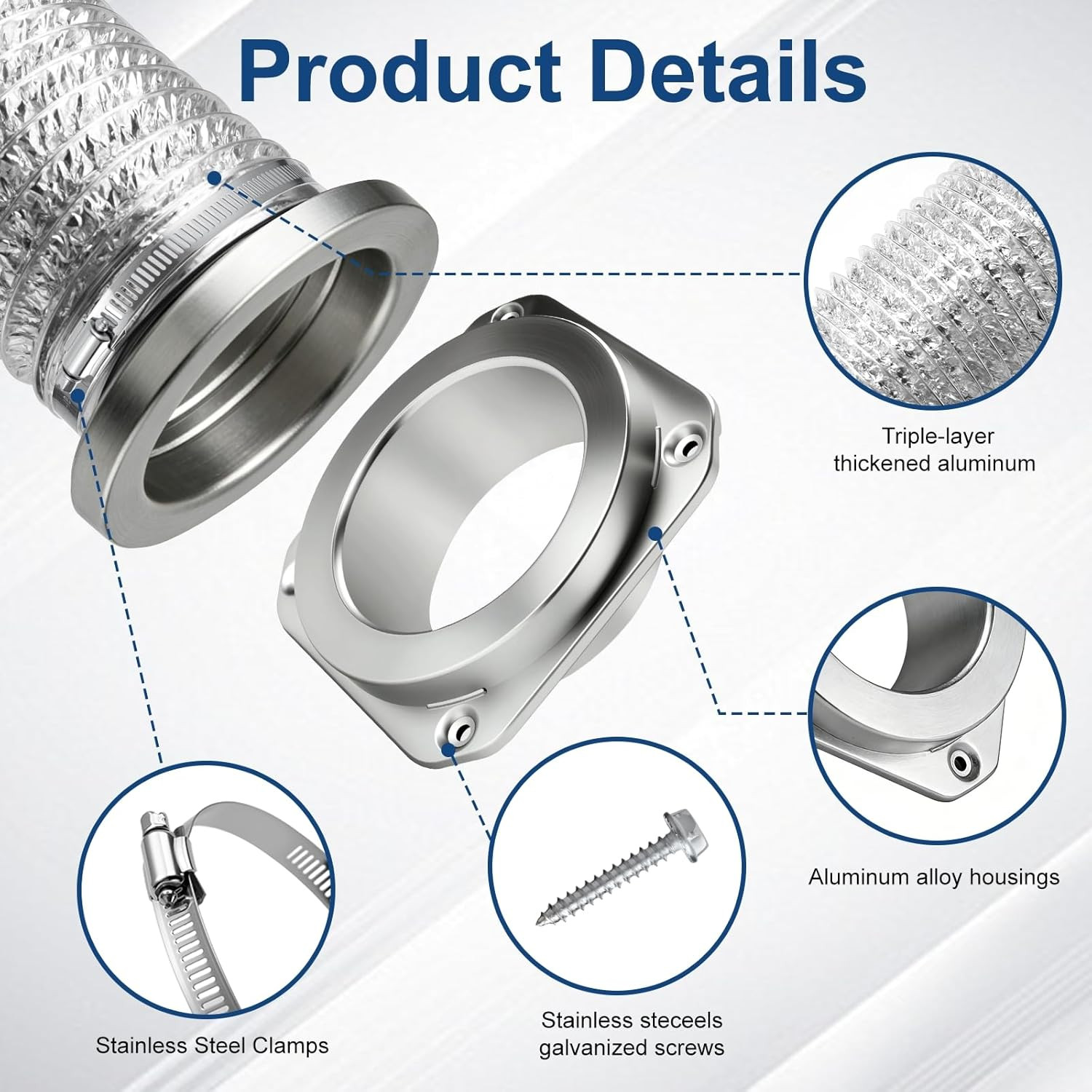 Magnetic Dryer Vent Coupling DV180, Dryer Vent Connector Airtight Seal Kit Easy gallery
