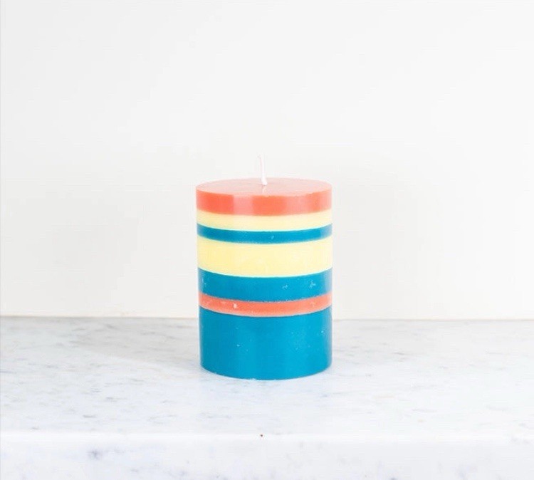 British Colour Standard 4"Pillar Candle 36hr Yellow,Orange,Blue Stearin🕯️Wax gallery