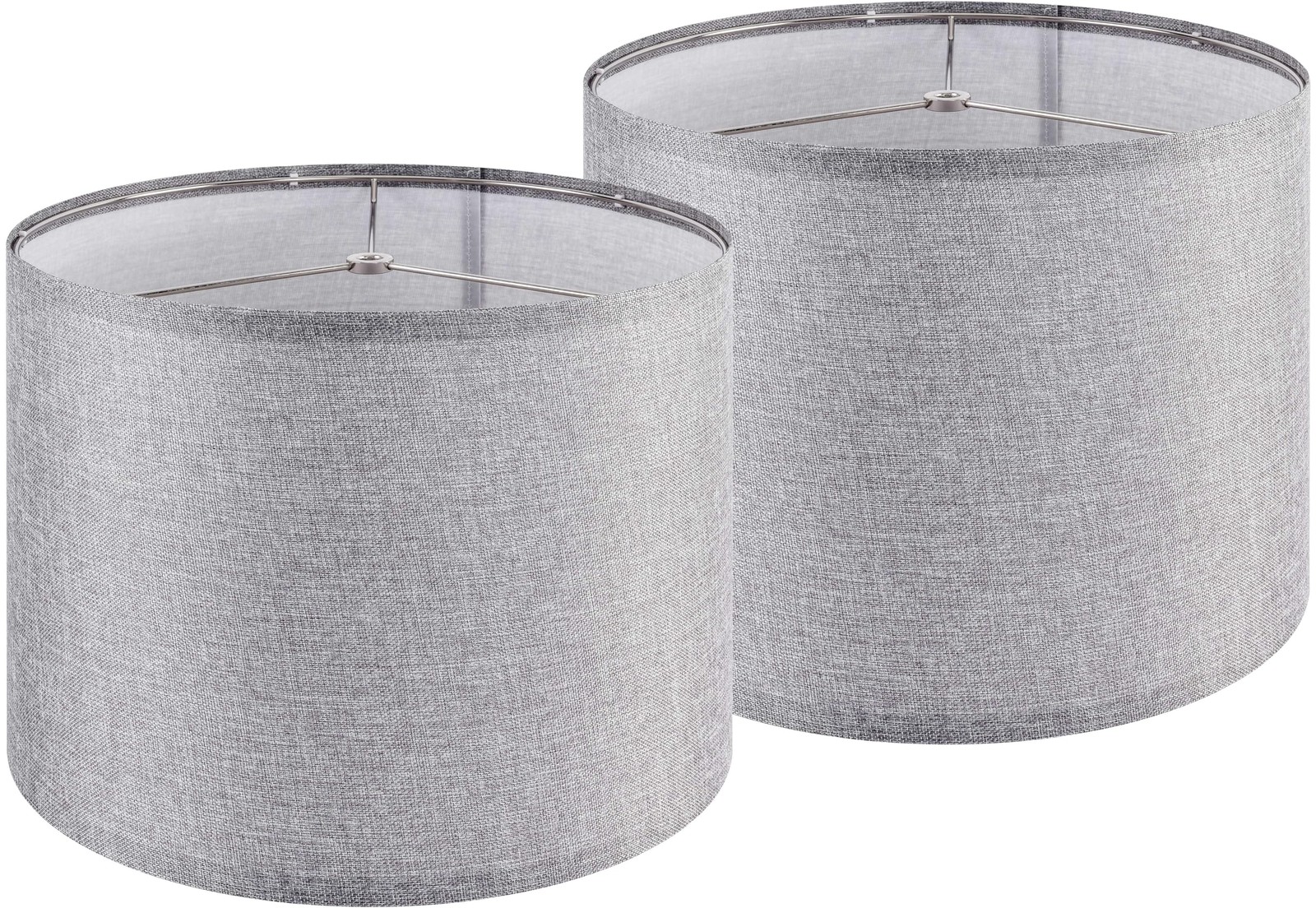 2 PCS Gray Lamp Shade Natural Linen 13x13x10 Inch Easy Assembly Fabric gallery