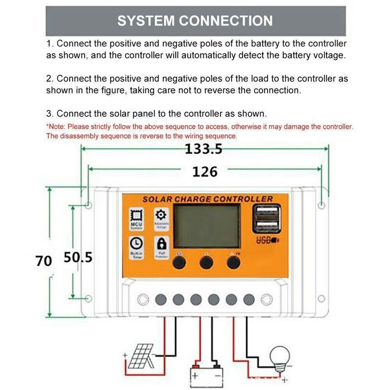 100A MPPT Solar Panel Regulator Charge Controller Auto Focus Tracking 12/24V US gallery