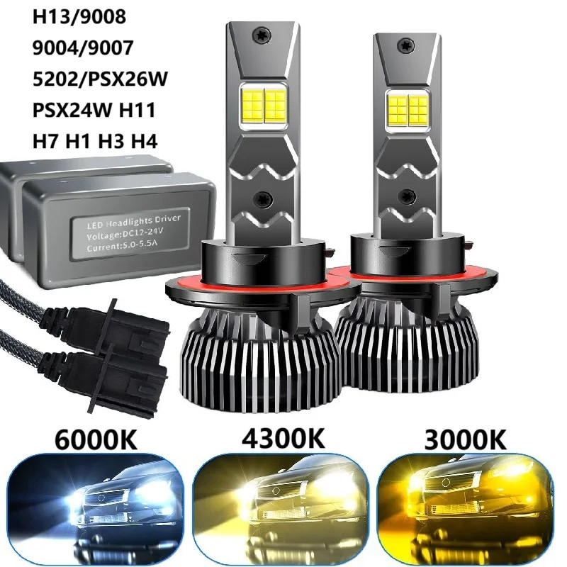 9007 9004 H13 9008 LED Headlight Bulb Car Fog Light HB3 9006 HB4 H1 H7 H11 H8 H9 gallery