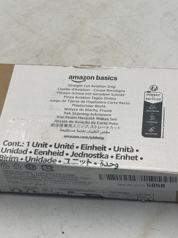 AmazonBasics Straight Cut Aviation Snip Tin Snips Yellow Black Packaged gallery