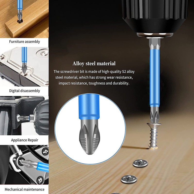 14/7 Magnetic screwdriver bit Bits set PH2 Anti-slip Hex Shank Screw Cross Head gallery