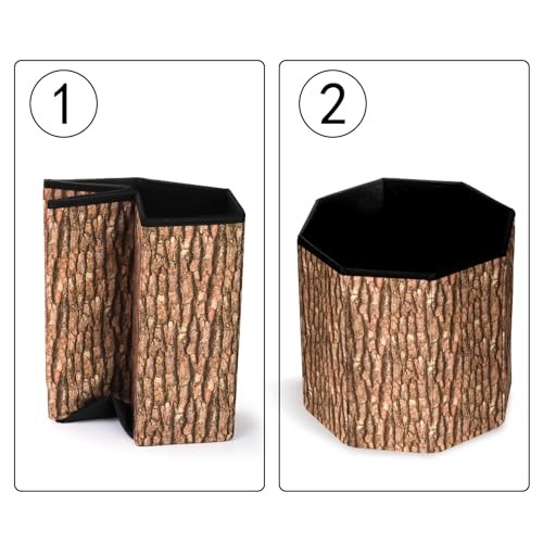 3 Pack Tree Stump Storage Stools, 12 x 12 Inches Folding Stool Ottoman with gallery