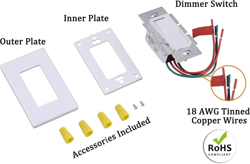 Wall Mount Dimmer Switch with Paddle Button for LED and Incandescent Bulbs gallery