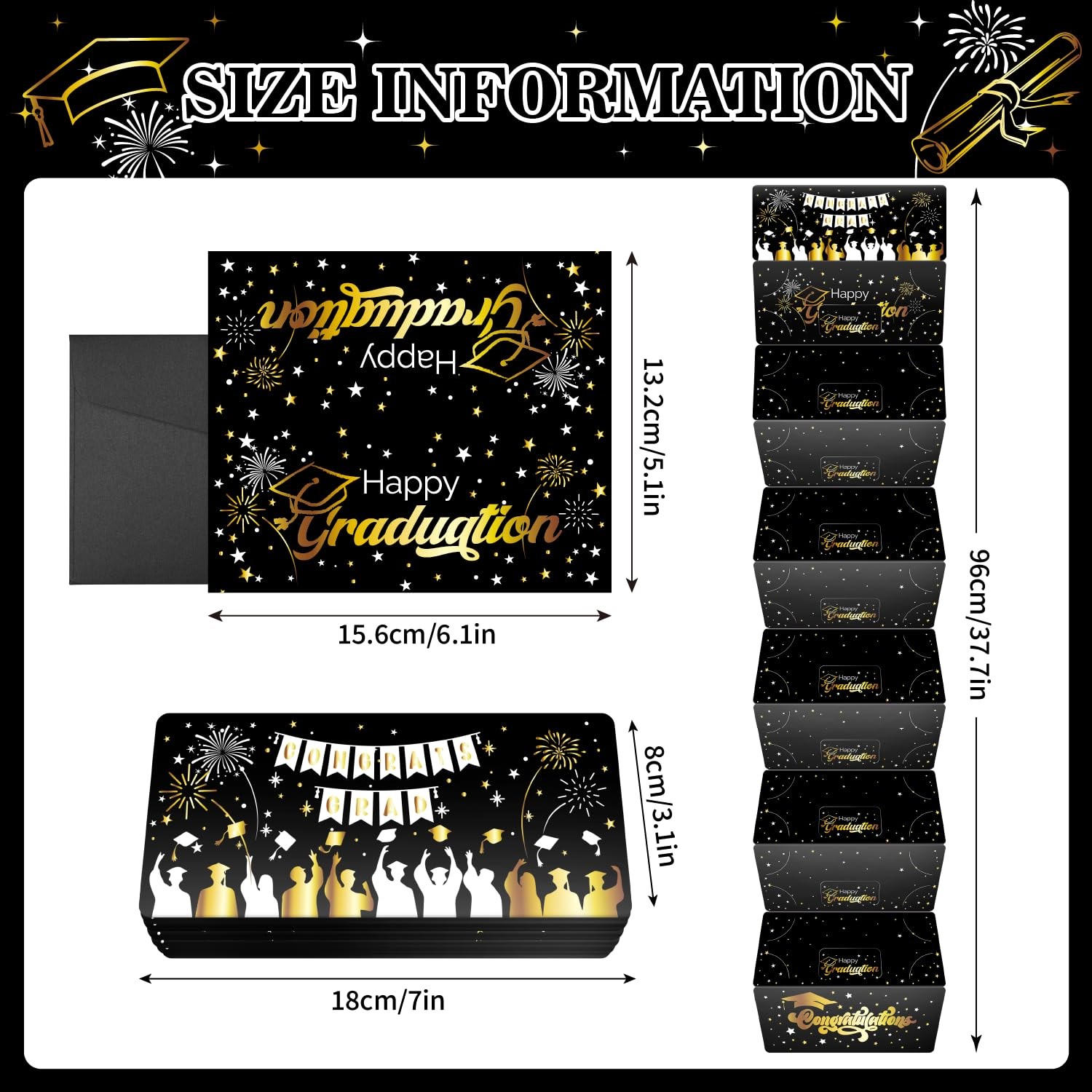 Black Graduation Envelope Money Holder with 10 Slots, Surprise Cash Gift Card Ho gallery