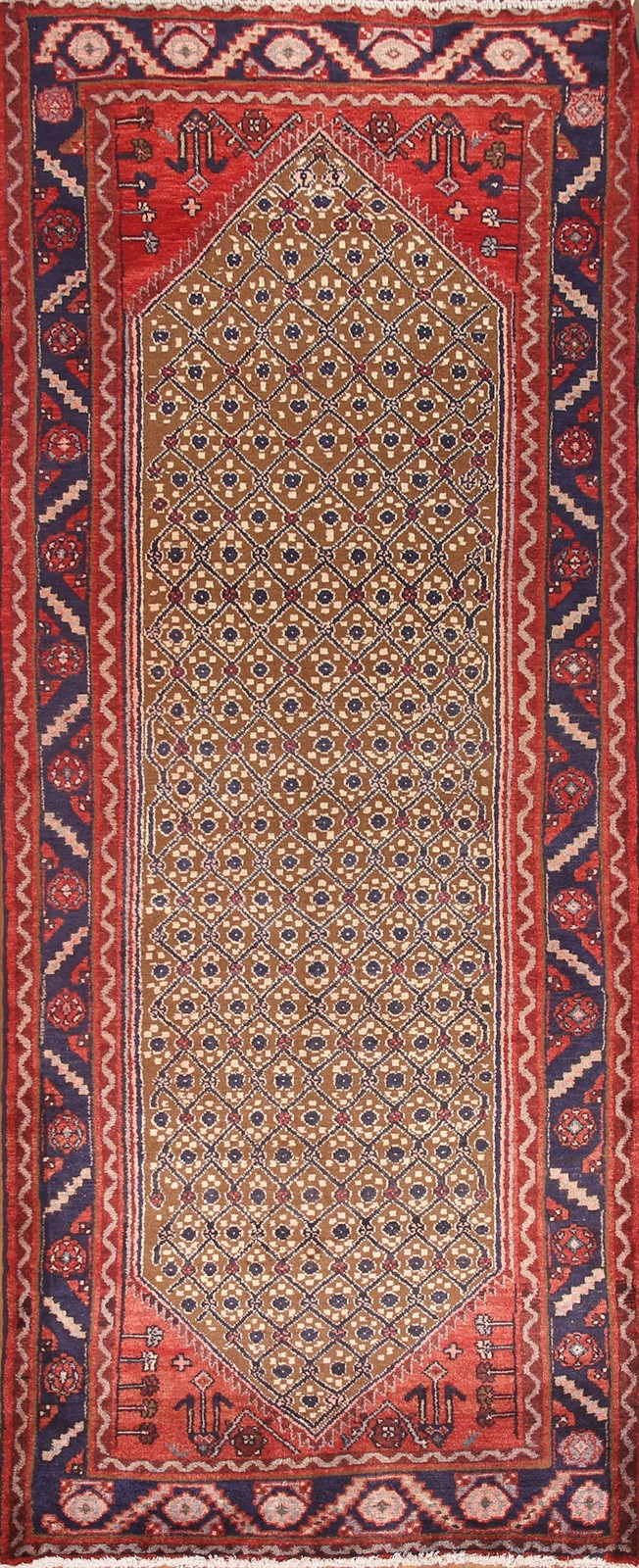 Brown Wool 9 ft Runner Rug 4x9 Hand-knotted Traditional Tribal Hallway Carpet gallery