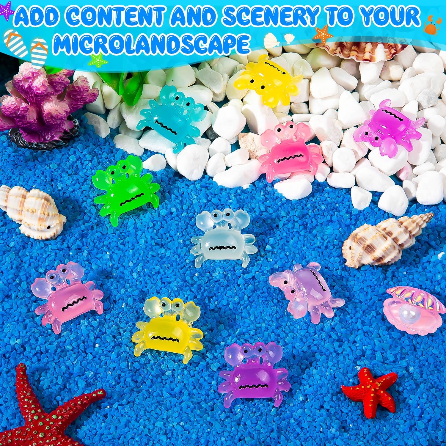 Luminous Miniature Crabs 126PCS Glow in the Dark Figurines for Crafts & Decor gallery