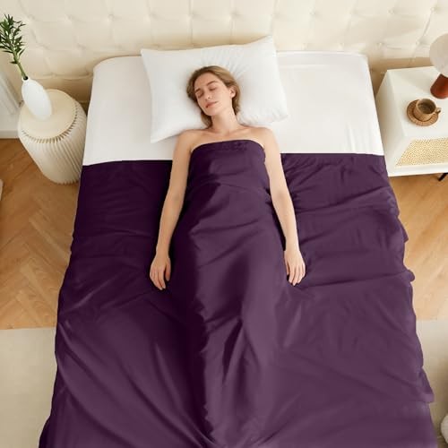 Flat Sheet Only Pack Top Bed Sheets, Soft Breathable Queen 1 Dark Purple gallery