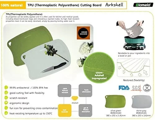 Arkshell Thermo Plastic TPU Cutting Board For Kitchen certified by FDA/EC/LFGB gallery
