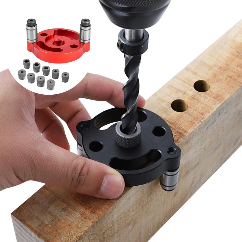 Self Centering Doweling Jig Handheld Drill Guide 2-10mm Wood Hole Locator gallery