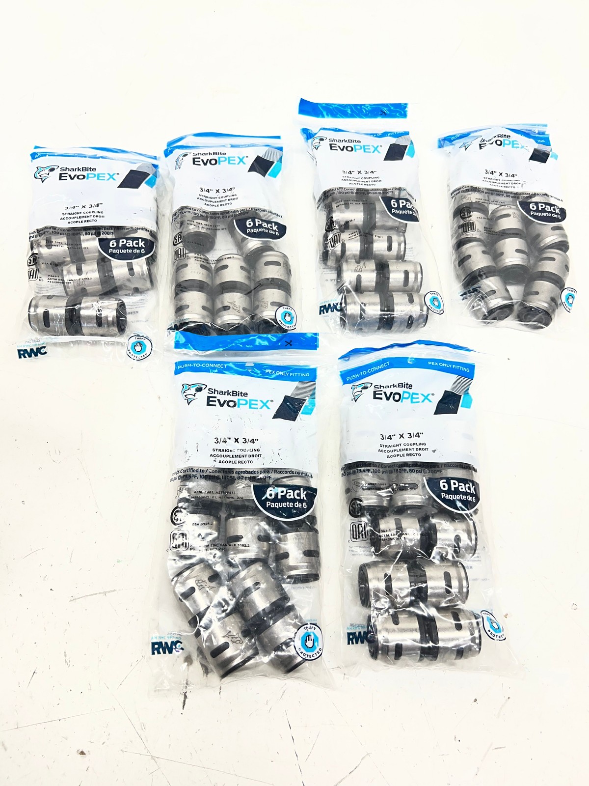 (36 TOTAL) Sharkbite 3/4 in. Push-to-Connect EVOPEX Plastic Coupling Fitting gallery