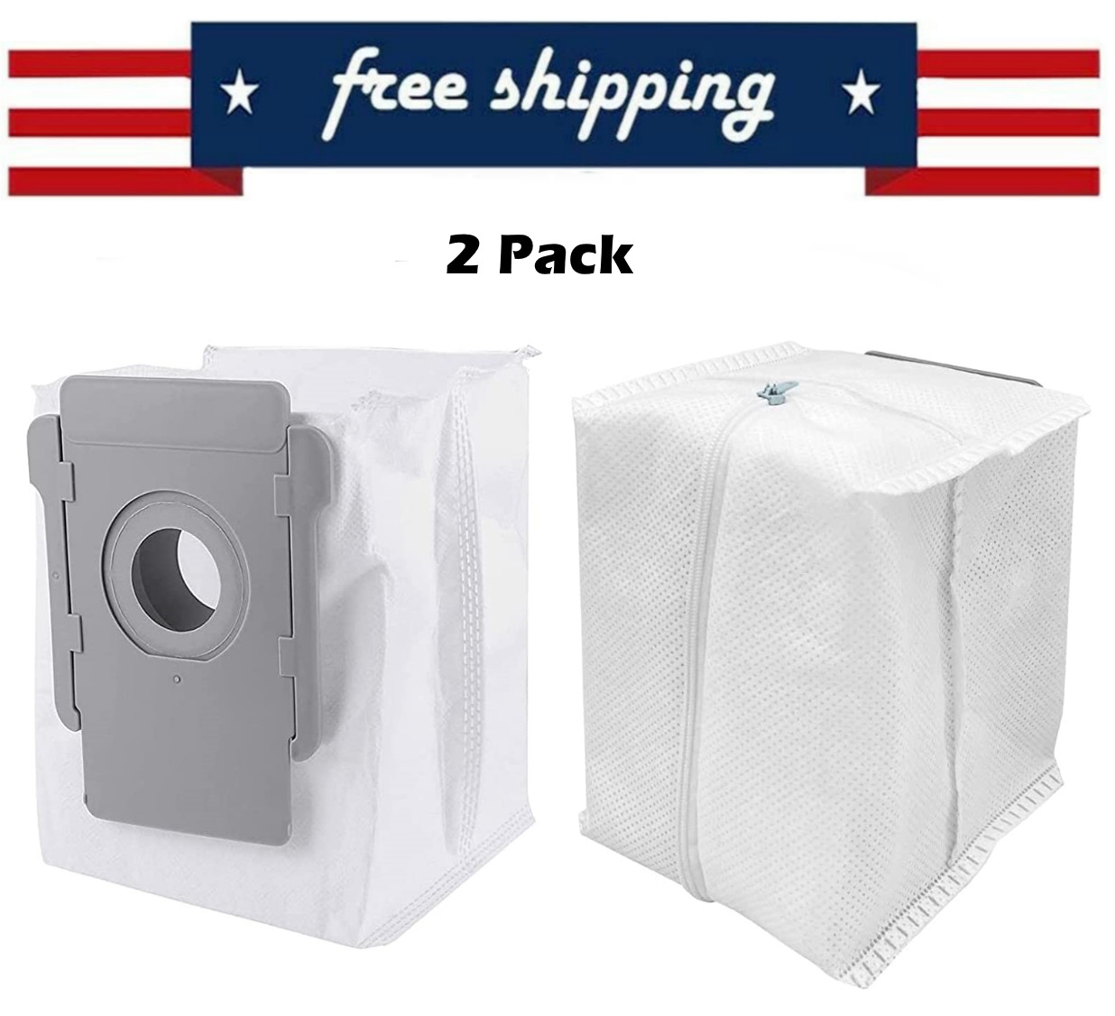 2 Pack Reusable Zippered Dust Bags For iRobot Roomba Vacuum j5+ j6+ j7+ j8+ j9+ gallery