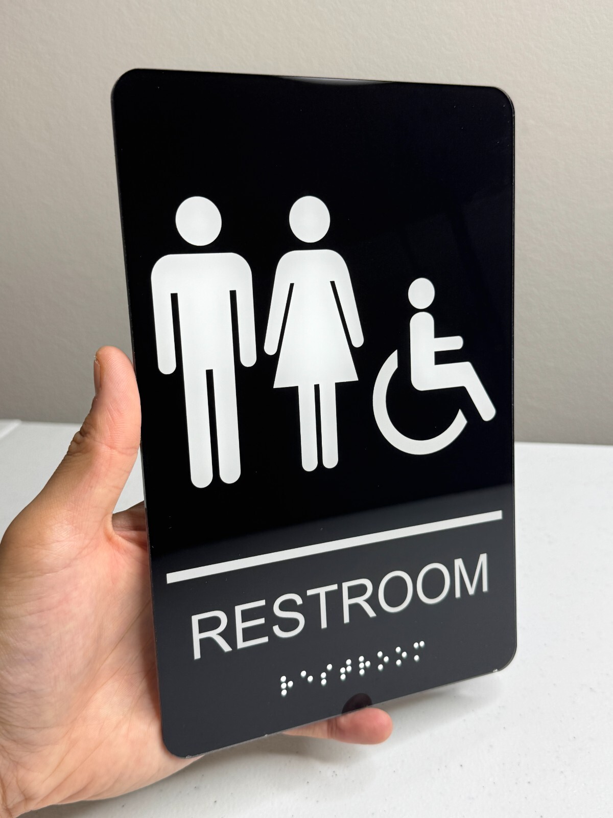 Restroom Sign, ADA Compliant with Braille (Acrylic) gallery