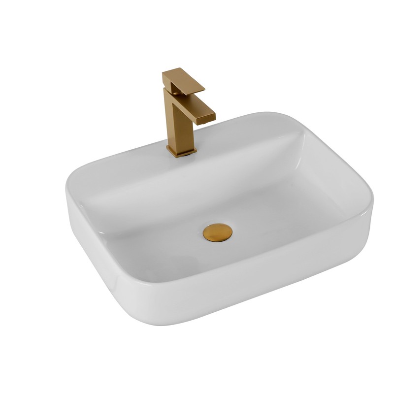 Bothwa Home Rectangular Ceramic Vessel Sink White Countertop Basin CUPC gallery