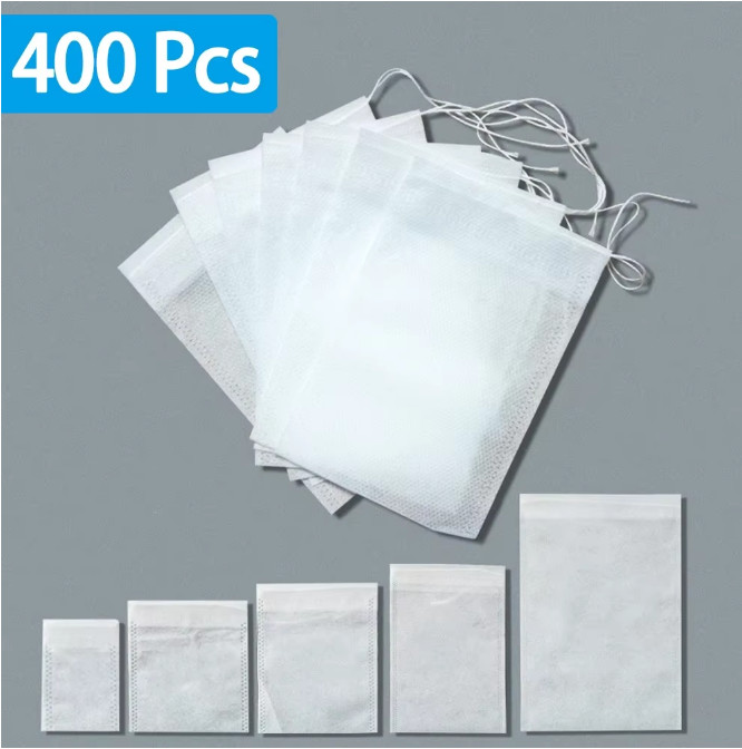400-100 Disposable Tea Bag Empty Drawstring Filter Paper for Loose Leaf Tea US gallery