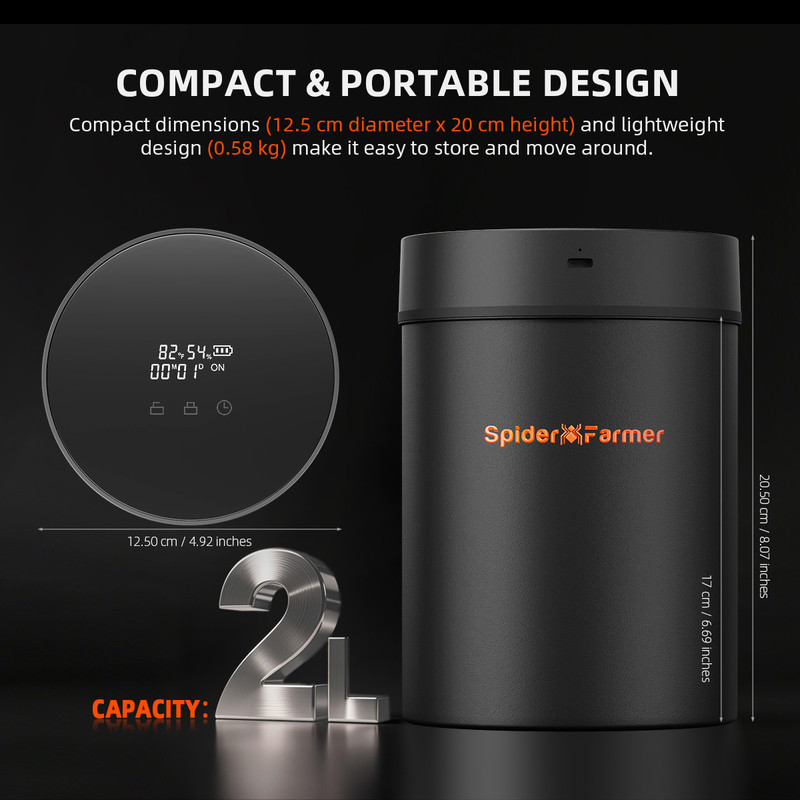 Spider Farmer 2L Smart Vacuum Sealing Jar with Airtight Intelligent Control Lid gallery