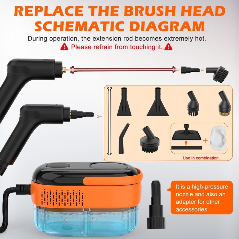 Handle Control Handheld Steam Cleaner High Temp Pressure Cleaning Machine 2500W gallery