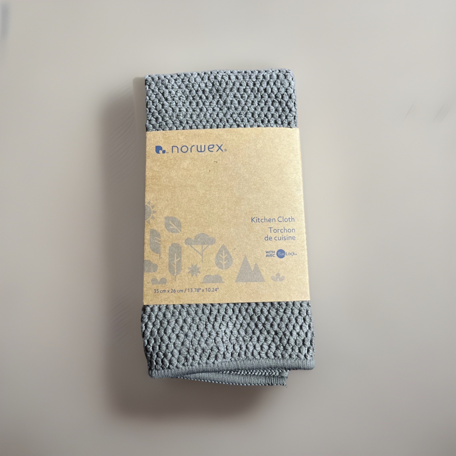 NEW Norwex Diamond Textured Kitchen Cloth Mushroom 13.78 x 10.24 Inches gallery