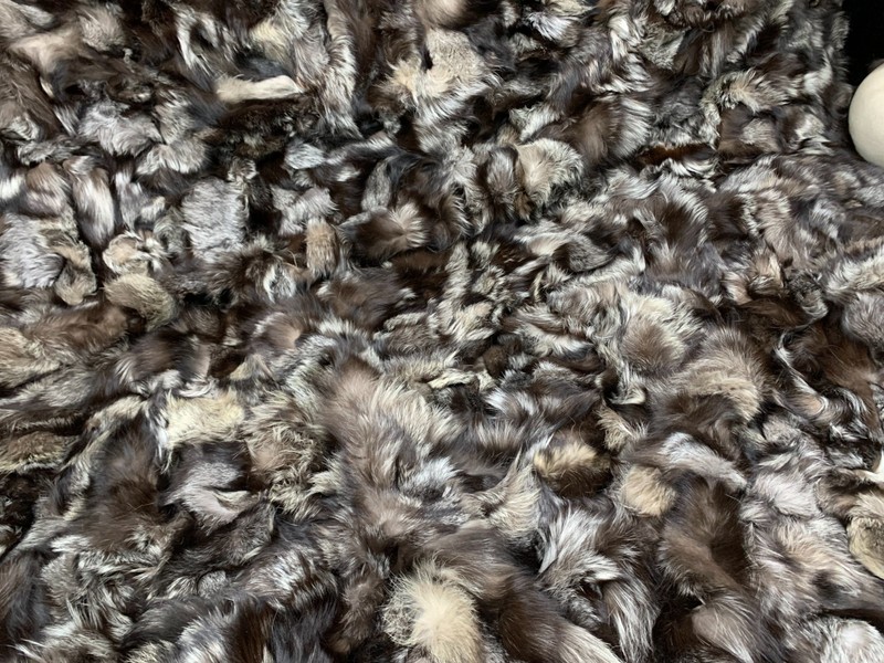 NEW Authentic Real Fox Fur Throw 82'' x 80'' with Crafted from Patchwork Pieces gallery