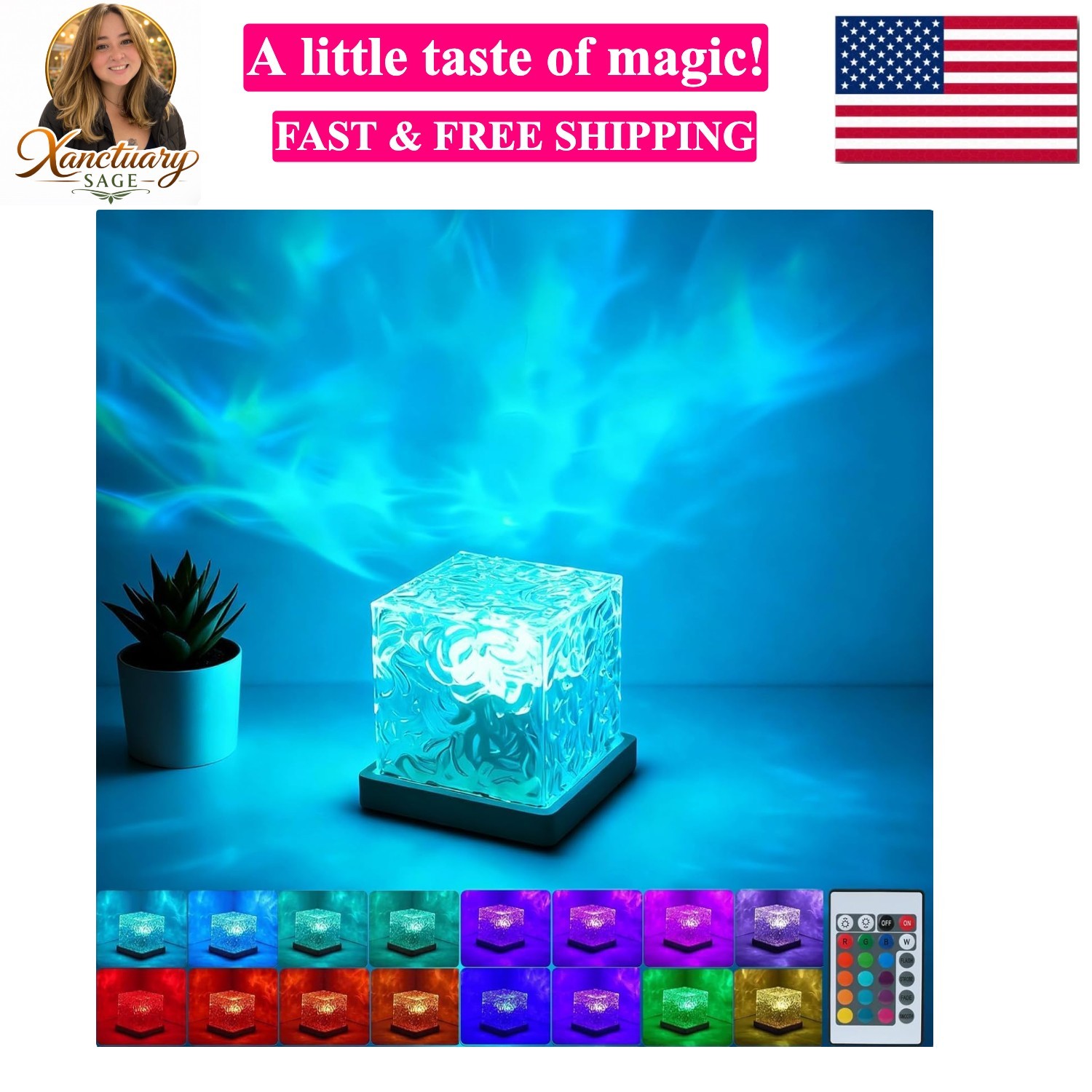 Aurora Ocean Wave Lights Projector Corded,16 Colors Changing Light Touch Dimm... gallery