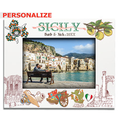 PERSONALIZE-Sicily Theme Picture Frame-Wedding, Honeymoon-Mediterranean Island