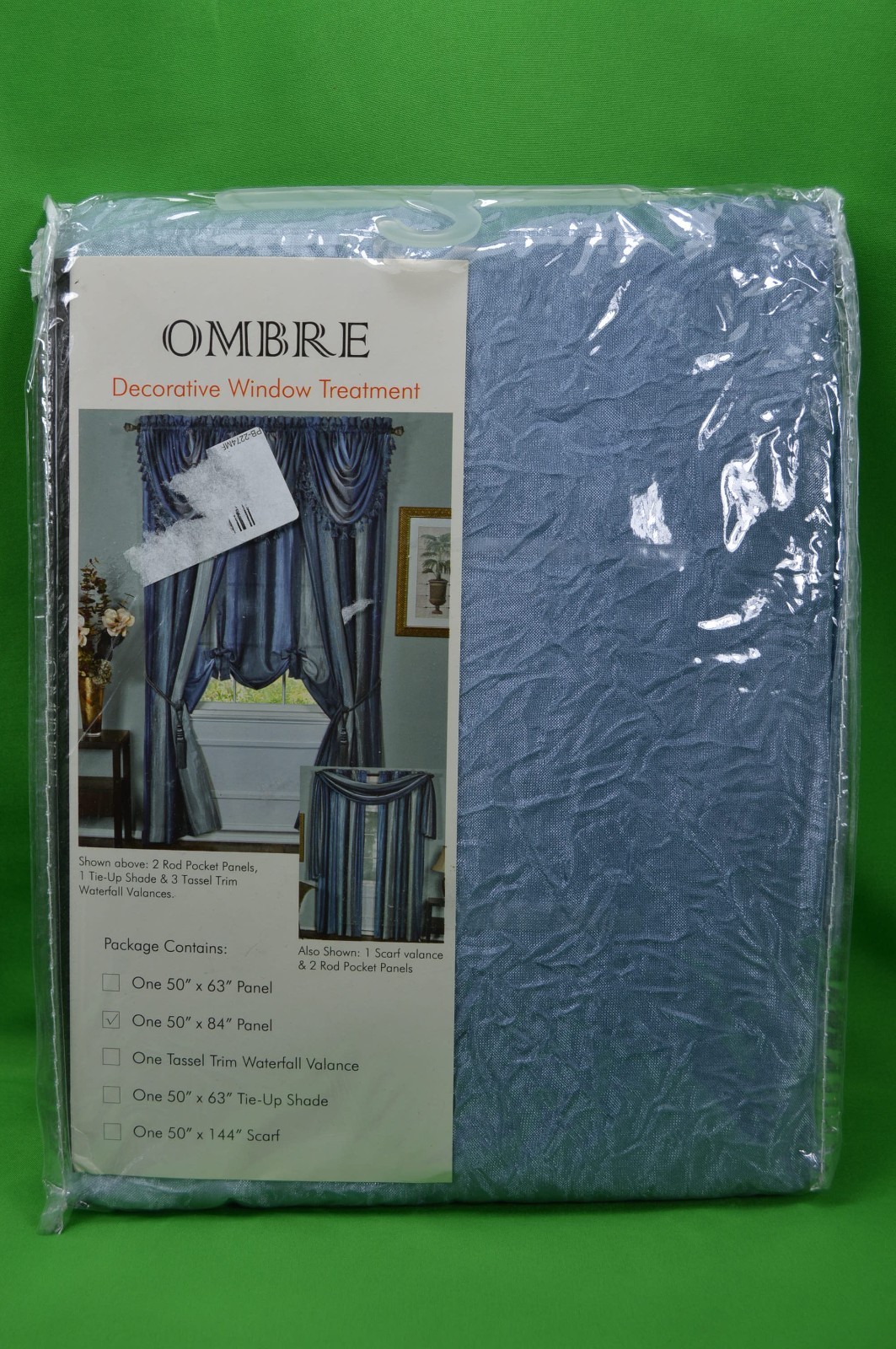 Achim OMBRE Decorative Window Treatment Panel 50 x 84",1 Panel,New,Blue Crinkle gallery