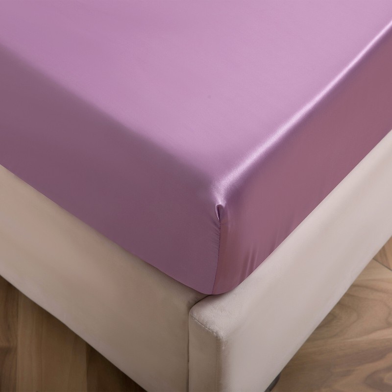 Solid Satin Silk Bed Fitted Sheet Smooth Mattress Pad Cover Twin Full Queen King gallery