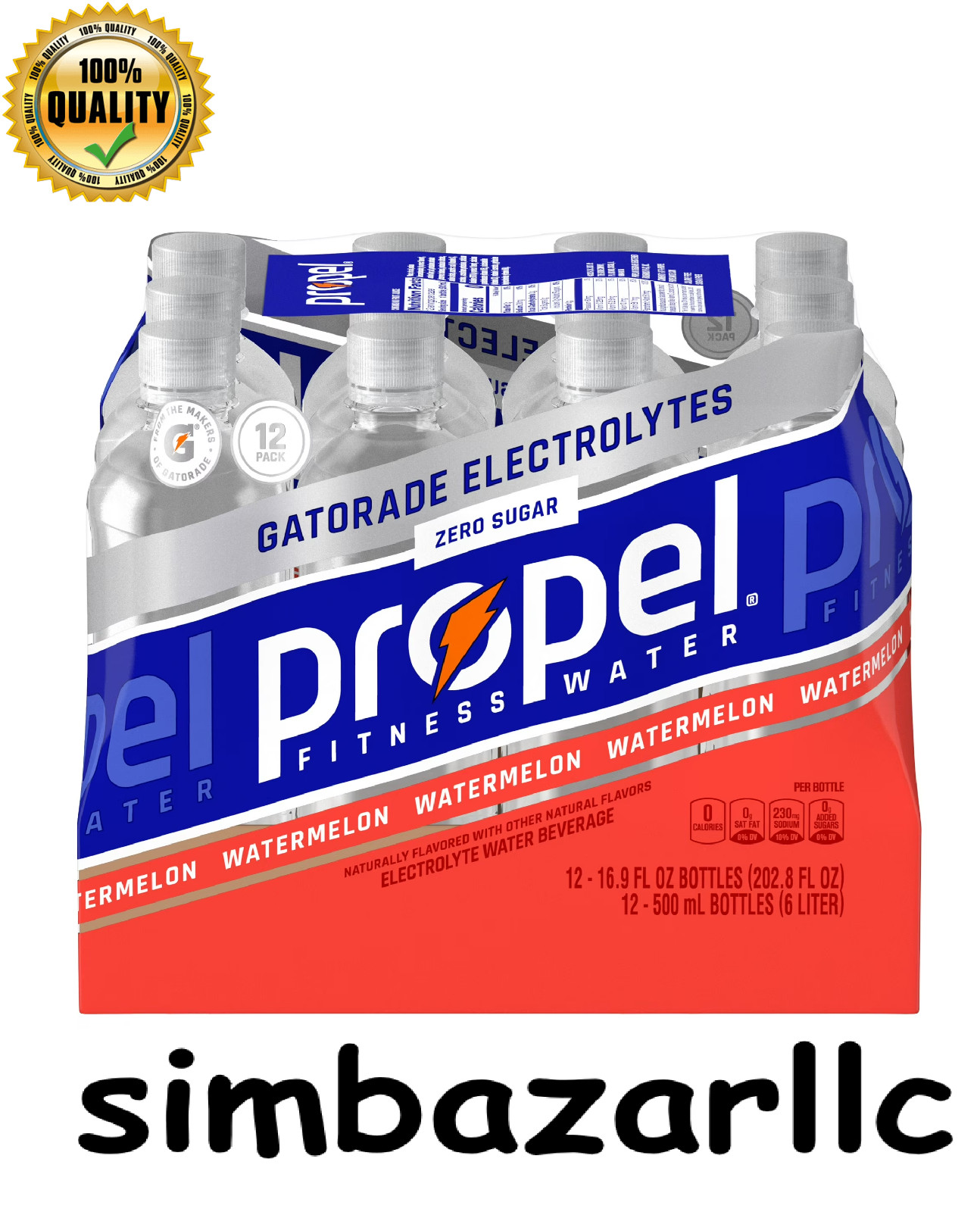 Propel Watermelon Electrolyte Water, Zero Sugar & Calories, 12 Pack 16.9 fl oz gallery
