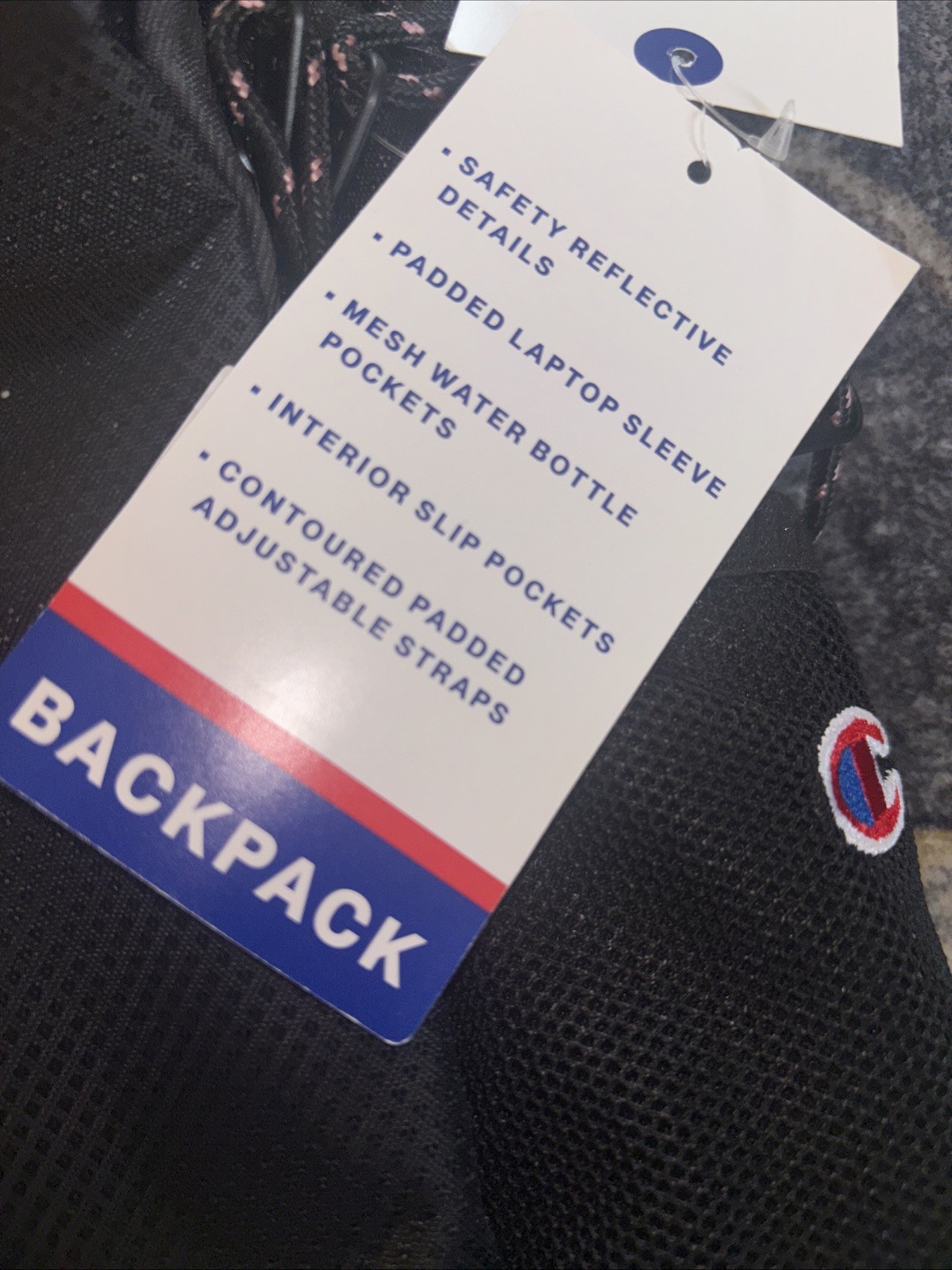 Champion Center Backpack -black Gray Pink 3