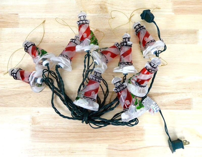 Christmas Lighthouse String Light Set Indoor Outdoor 10 lights 10 feet long gallery