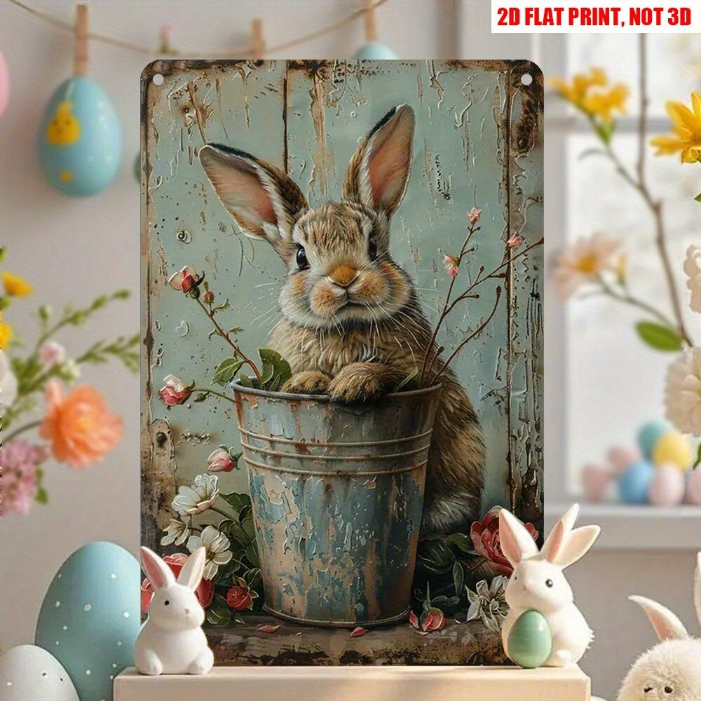Bunny Rabbit Easter Decoration Vintage Style Bunny Sign Rustic Rabbit Wall Art gallery