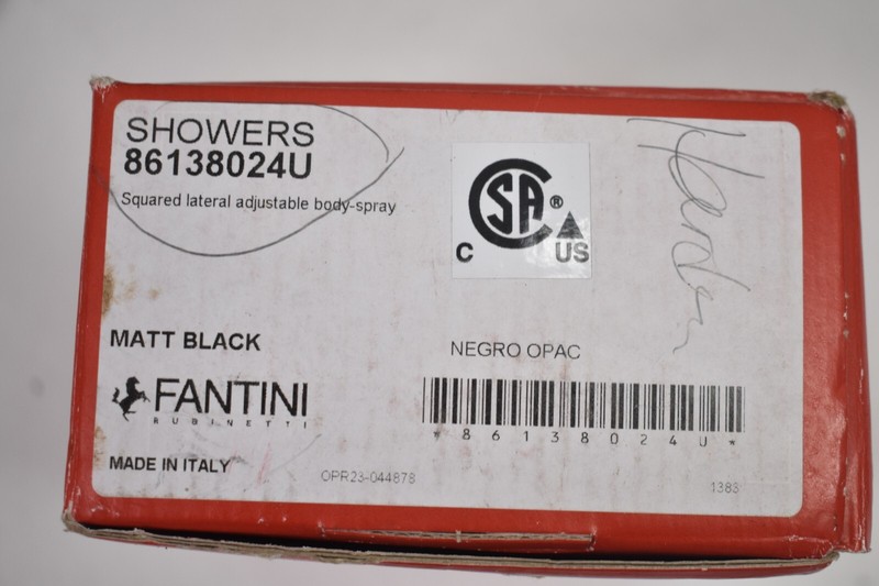 Fantini Rubinetti Matte Black Squared Lateral Adjustable Body Spray Wall Mounted gallery