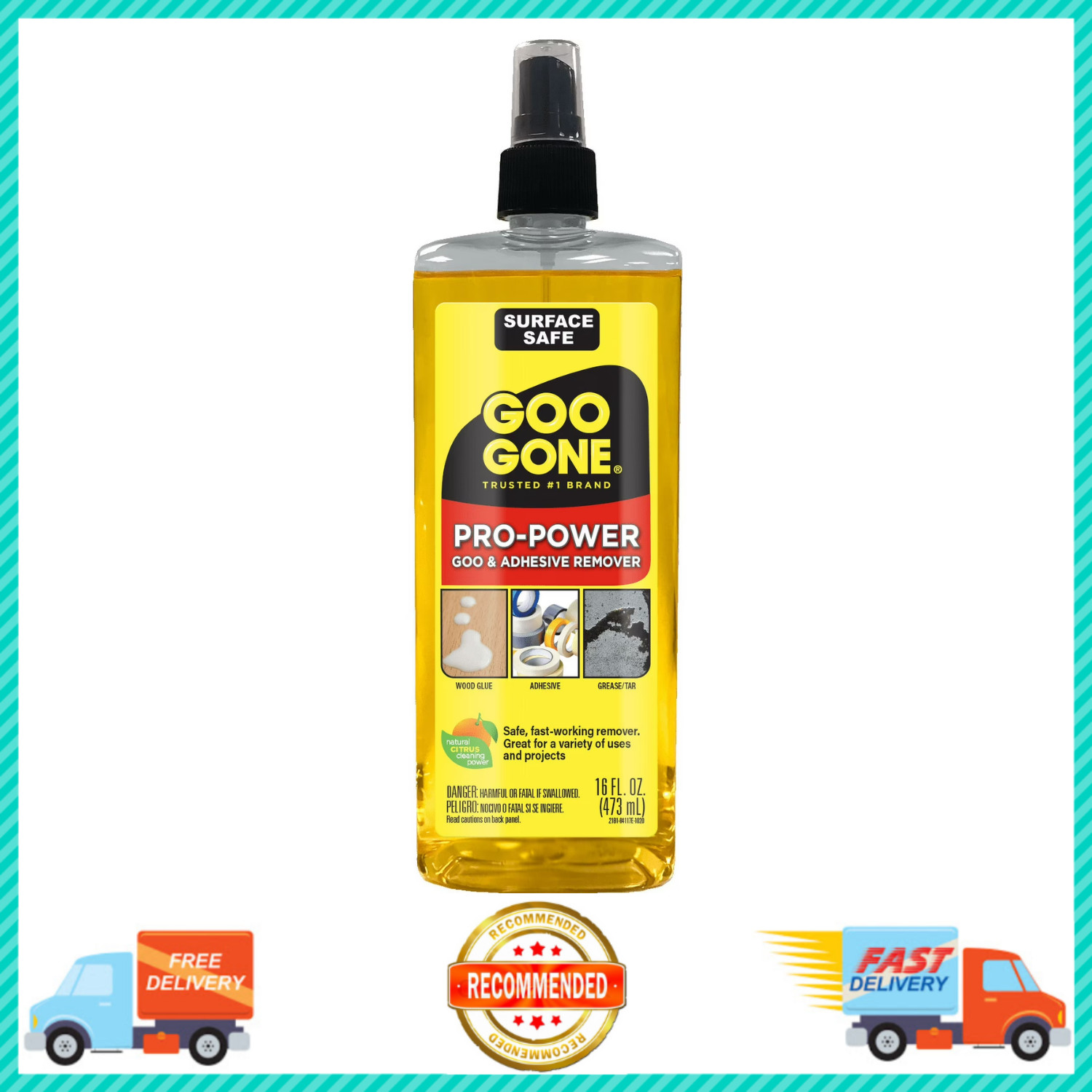 Goo Gone Pro-Power Goo & Adhesive Remover Pump Spray, Citrus-Based, 16 oz gallery